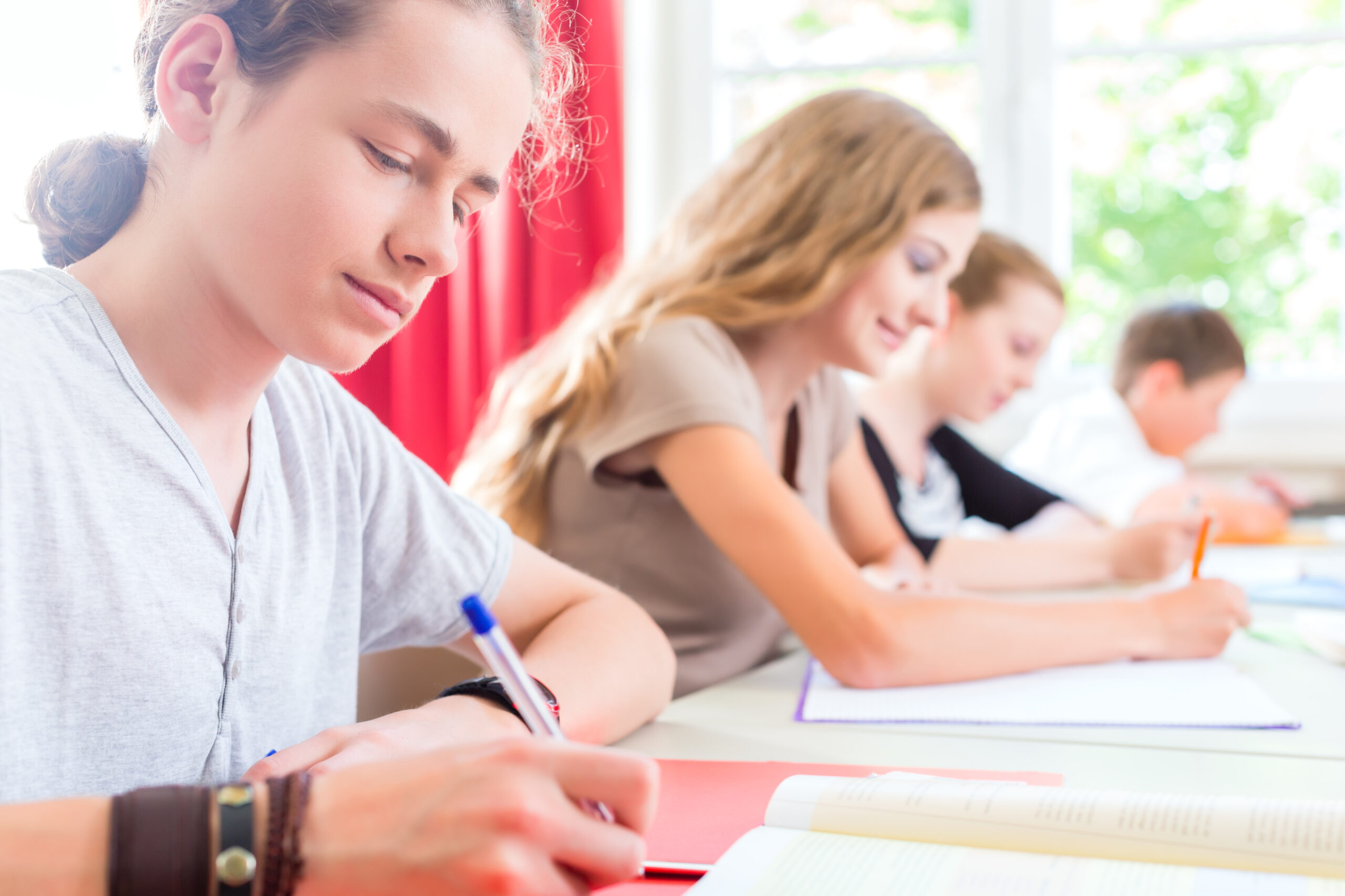 Students,Or,Pupils,Of,School,Class,Writing,An,Exam,Test